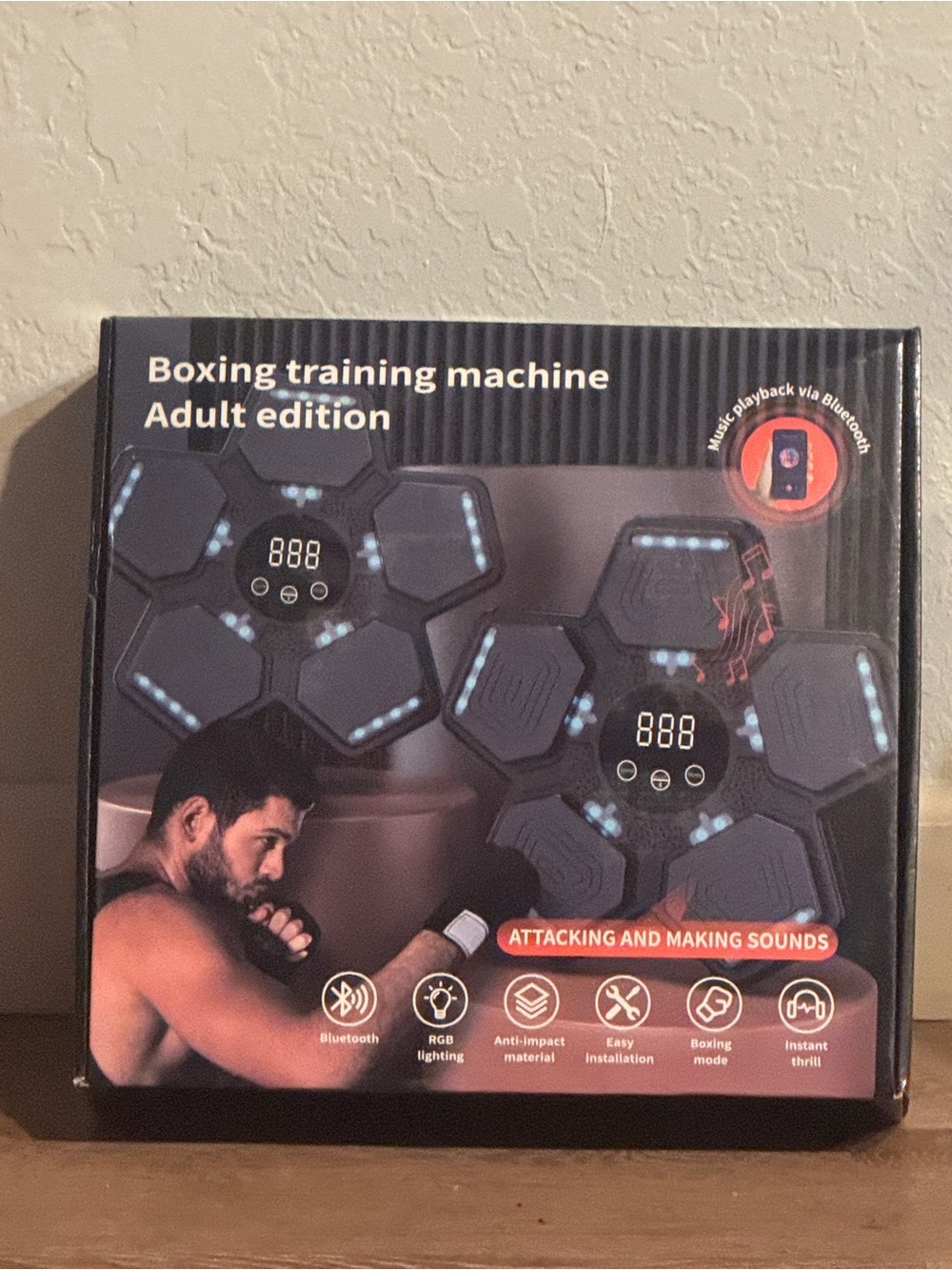 Garage Black Boxing Training Machine with LED Accents